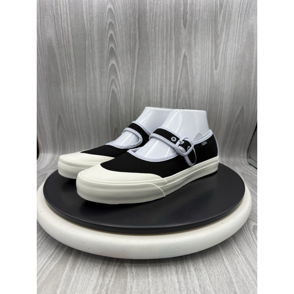 Vans Mary Jane Ballerina Womens Size 8.5 Black Lilac Buckle Sneakers Shoes NEW